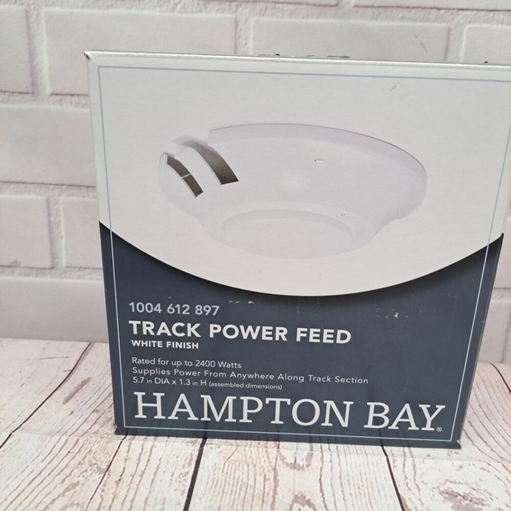 Hampton Bay‎ Track Lighting Linear Floating Power Feed Connector 2400W White
